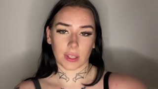 British teen dirty talks whilst running her tits in massage oil