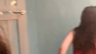 brunette shows off her perfect ass.