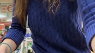 Nicolemyraaa flashes small titties in gas station