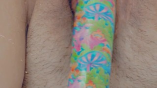 Bath tub Vibraitor masturbation. Up close pov