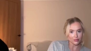 Cute BLONDE 18TEEN YEAR OLD does night time stretching (GUESS WHAT COMES OFF FIRST)