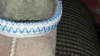 Intense male orgasm - Cums into UGG slippers