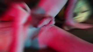 guy jerks off his small penis and cums on the bed