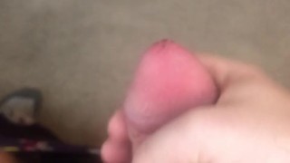 Stroking My Thick Cock in the Living Room