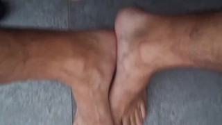 Cum on my own beautiful feet soles