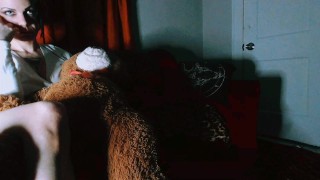 Horny Girl Ends Up Dry Humping Teddy During Movie