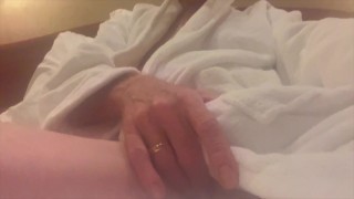 Nobody to jerk me off in hotel room so i had to do it myself