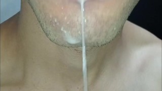 deep throat, submissive, tongue, saliva, sloopy, cum in my mouth, closeup