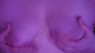 Playing with my tits while my bf is asleep