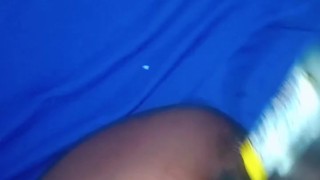 Huge bottle destroys my teen pussy