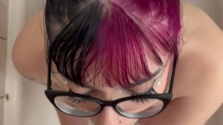 POV you let me taste your piss and suck your big cock while I ride my dildo