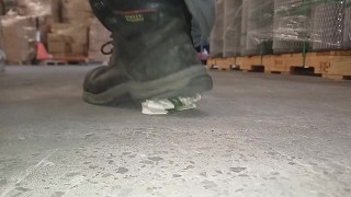 Cigarette Box Walkover Crush & Trample, flattened under my dirty size 11 boots 89kg 👣👣