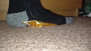 Box Crush & Trample in Socks. Flattened beneath my 89kg 👣👣