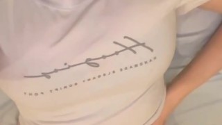 The pretty girl in lingerie is horny ...