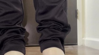 Oiled Clear Latex toe socks after a long day of work