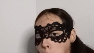 This girl plays with her dildo