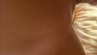 He rubs my wet pussy with his big cock POV