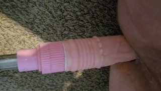 Sissy warms up with machine