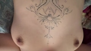 Hippie Slut Convinced To Keep Gagging On Cock By Daddy