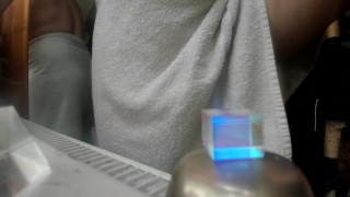 relaxing after shower