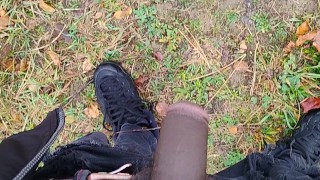 Dominant Man Gives His Cock Some Air On Top 🔝 🎩 Of A Hill While Being Followed