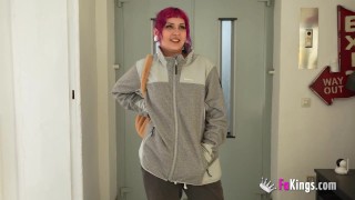 Pink haired babe Mei is now our porn secretary!