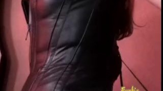 Horny brunette slut Mistress Gemini has some fun with raunchy studs