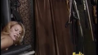 Raunchy lesbian sluts have some kinky fun in the dungeon