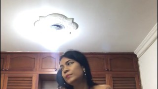 My girlfriend rides my cock at my stepdad's house.