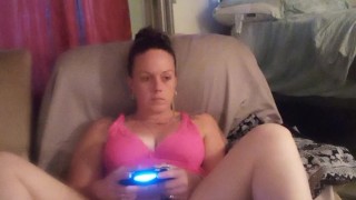 Amateur Pretty Girl Loves Playing Fortnite, While Imagining Multiple Men Jerking Off To Her