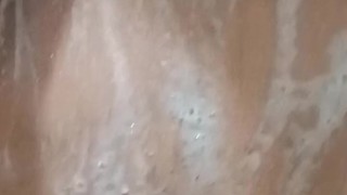 Blonde fucks her stepdad in the shower while her mom is in the kitchen