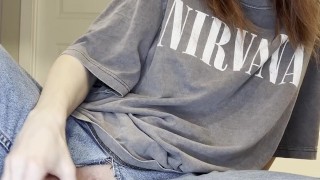 The jeans are torn exactly where it should be - Alice Moor