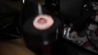 Testing the automatic masturbator again and moaning passionately from the hard movements!