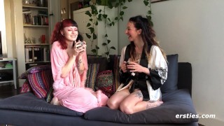 Ersties - Lesbian Friends Nympha & Luna Play With Whipped Cream