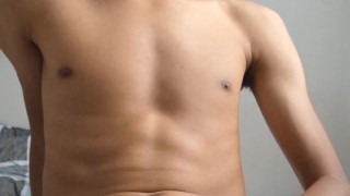 young man masturbates and shows his ass