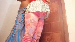 My elder sister's husband fucked her in different styles while standing up and got her pussy juice o