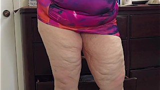 Big ass busty milf in mini dress flash fat booty close up in mini dress