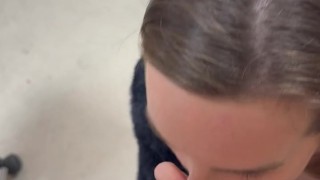 I join him in the workshop at his work to suck him and get a dose of sperm I didn't want to wait fo