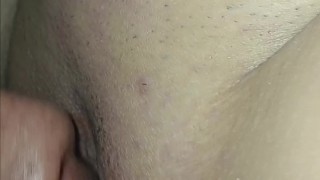 using my dick to play with her pussy