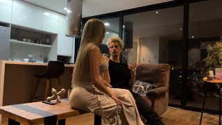 Latina Milf with big tits and big ass squirts after strip games with her sugar daddy - Kyle Stroker