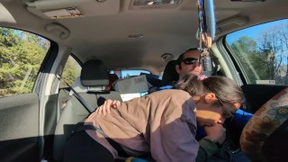 trying to keep it on the road while my hot wife blows me