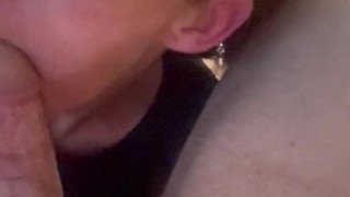 She takes a load mostly in her mouth and the rest on her face