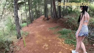 While we exercised in the middle of a forest, Yenifer's whore lets me penetrate her pink vagina with