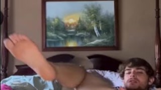 Souther boy cums with dildo in his ass