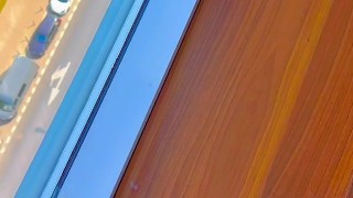 Polish Straight Sneak Master jerks off to the window big cock dick jerking off scally lad alpha chav