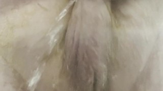 Tiny Cock Daddy Cums and shakes in shower