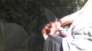 FREAKY EBONY PISSING IN PUBLIC