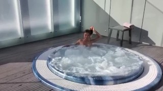 Hot Monika Fox Takes Winter Jacuzzi In Mountains