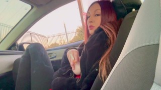 Italian Big Tits Milf cigarettes&420 Smoke Fetish Sesh in the car Solo big nipples play LINKinBIO