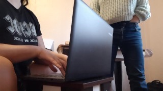 I masturbate near the secretary while she is typing a report for me